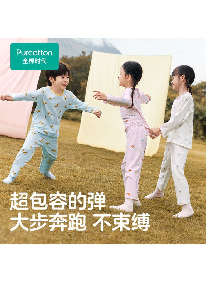 purcotton Spring Children's Pajama Set Cute Print Pattern 7a Grade Antibacterial Care For Baby's Healthy Skin - Image 5
